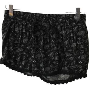 Aeropostale Black/White Printed Shorts Lace Trim S Flowy Coquette Tomatogirl